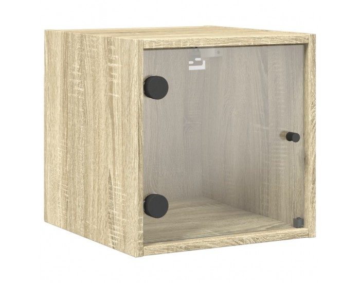 Sonata H Нощни шкафчета със стъклени врати 2 бр дъб сонома 35x37x35 см