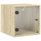 Sonata H Нощни шкафчета със стъклени врати 2 бр дъб сонома 35x37x35 см