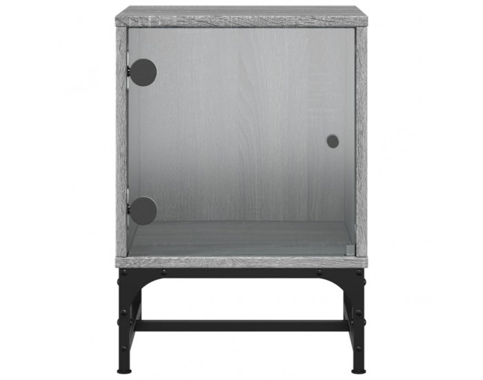 Sonata H Нощни шкафчета със стъклени врати 2 бр сив сонома 35x37x50 см