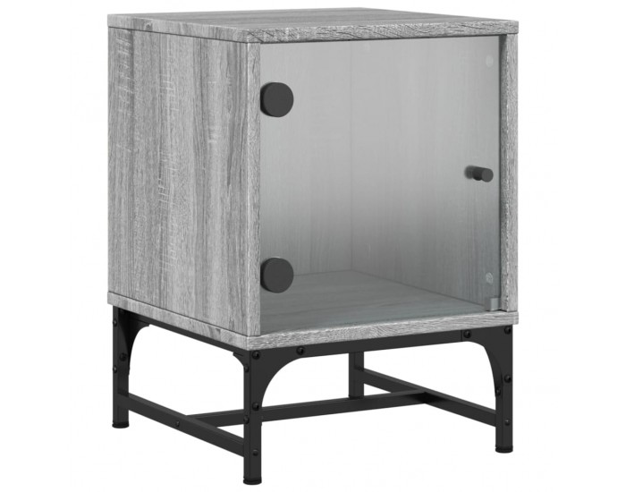 Sonata H Нощни шкафчета със стъклени врати 2 бр сив сонома 35x37x50 см