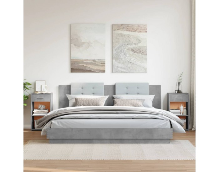 Sonata H Нощни шкафчета 2 бр бетонно сиво 35x34x65 см инженерно дърво