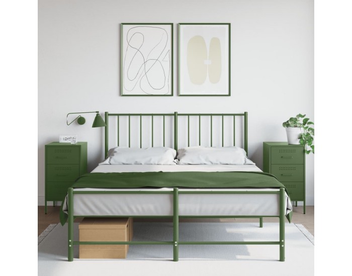 Sonata Noptiere, 2 buc., verde măsliniu, 36x39x68 cm, oțel