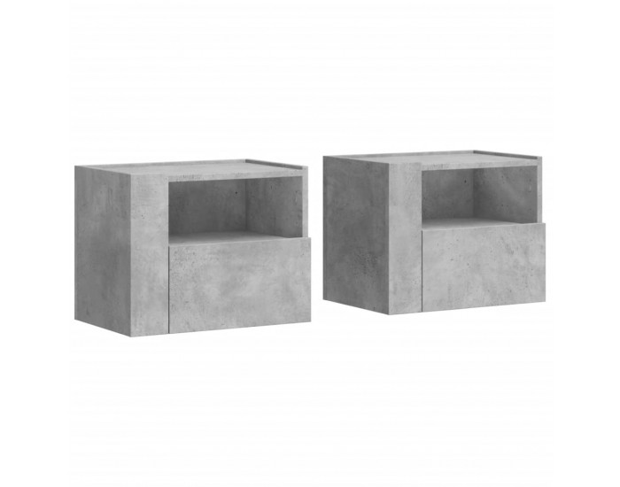 Sonata H Нощни шкафчета за стенен монтаж 2 бр бетонно сиви 45x30x35 см