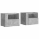 Sonata H Нощни шкафчета за стенен монтаж 2 бр бетонно сиви 45x30x35 см