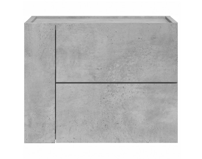 Sonata Noptiere de perete, 2 buc., gri beton, 45x30x35 cm
