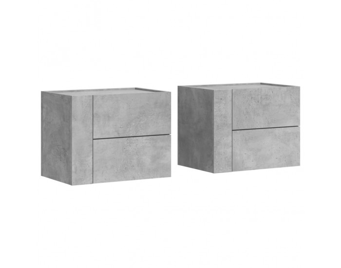Sonata Noptiere de perete, 2 buc., gri beton, 45x30x35 cm