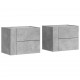 Sonata Noptiere de perete, 2 buc., gri beton, 45x30x35 cm
