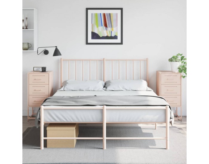 Sonata H Нощни шкафчета 2 бр розов 36x39x78 см стомана
