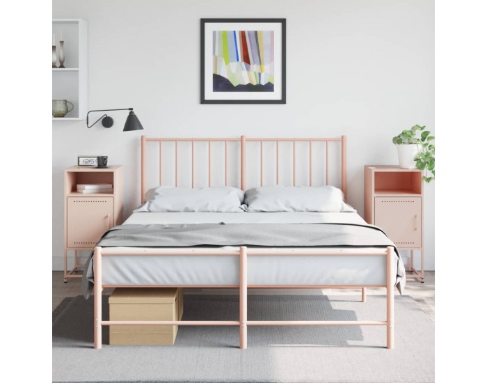 Sonata H Нощни шкафчета 2 бр розов 36x39x78 см стомана