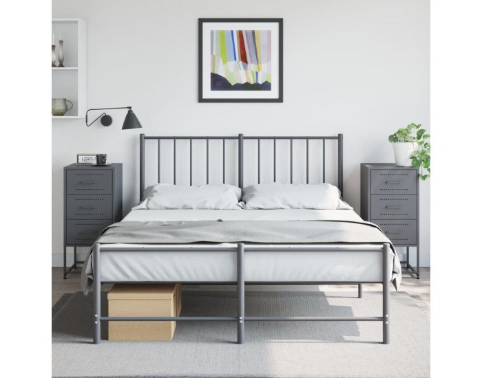 Sonata H Нощни шкафчета 2 бр антрацит 36x39x78 см стомана