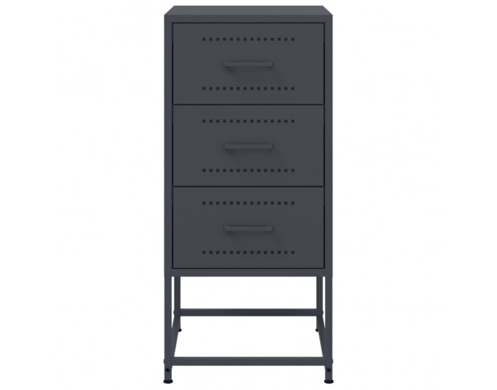Sonata H Нощни шкафчета 2 бр антрацит 36x39x78 см стомана