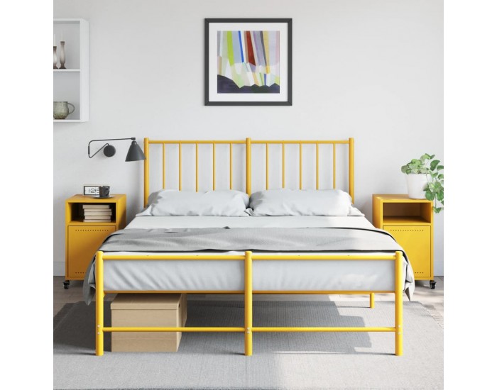 Sonata H Нощни шкафчета 2 бр горчица жълто 36x39x59 см стомана