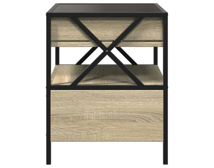 Sonata H Нощна масичка с Infinity LED сонома дъб 40x40x51 см
