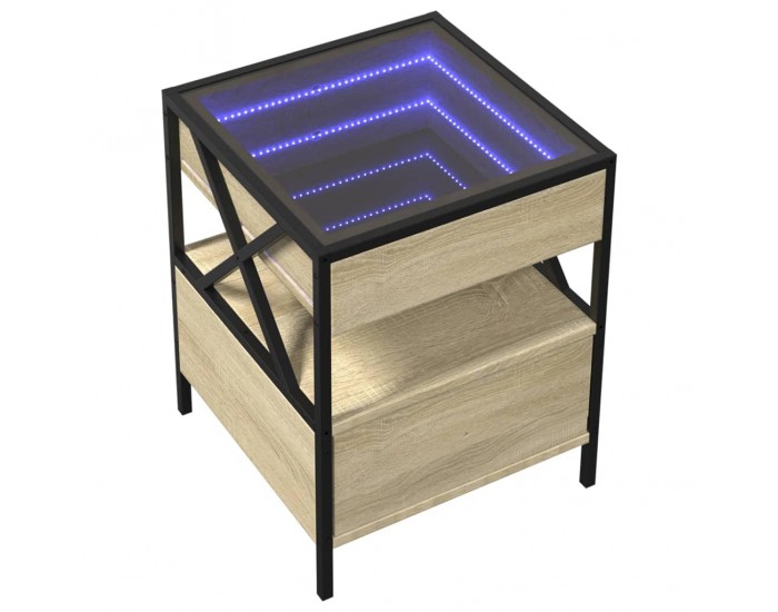 Sonata H Нощна масичка с Infinity LED сонома дъб 40x40x51 см