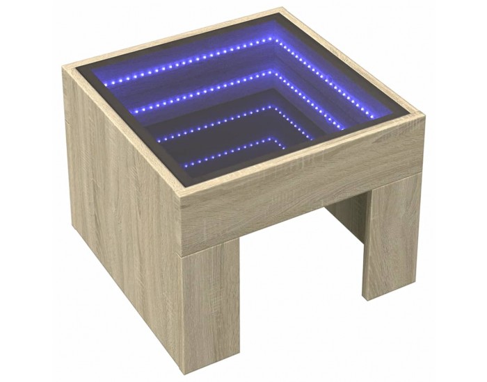 Sonata H Нощна масичка с Infinity LED сонома дъб 40x40x30 см