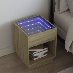 Sonata H Нощна масичка с Infinity LED, дъб сонома, 40x40x50 см - Noptiere