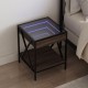 Sonata H Нощна масичка с Infinity LED, кафяв дъб, 40x40x49 см
