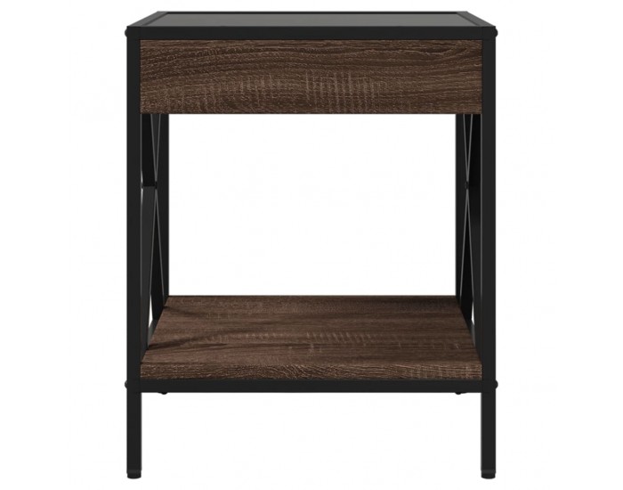 Sonata H Нощна масичка с Infinity LED, кафяв дъб, 40x40x49 см