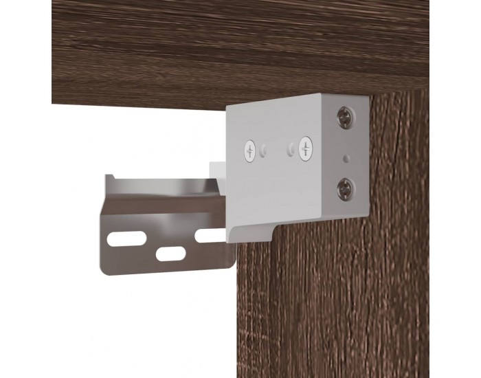 Sonata Noptiere montate pe perete cu lumini LED, 2 buc., stejar maro
