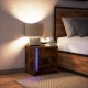 Sonata H Нощно шкафче с LED осветление, опушен дъб, инженерно дърво