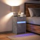 Sonata H Нощно шкафче с LED осветление, бетонно сив, инженерно дърво