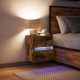 Sonata H Нощно шкафче за стена с LED осветление, опушен дъб