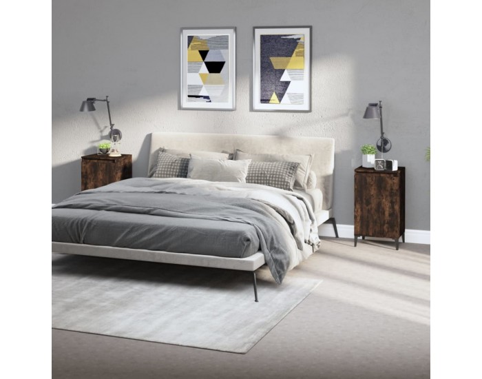 Sonata H Нощни шкафчета 2 бр опушен дъб 40x35x70 см инженерно дърво