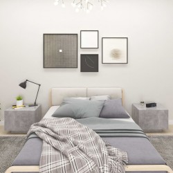 Sonata H Нощно шкафче, бетонно сиво, 100x35x40 см, инженерно дърво - Noptiere
