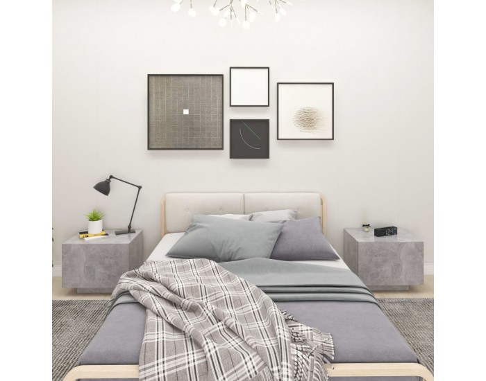 Sonata H Нощно шкафче, бетонно сиво, 100x35x40 см, инженерно дърво