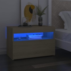 Sonata H Нощни шкафчета с LED осветление 2 бр сонома дъб 60x35x40 см - Noptiere