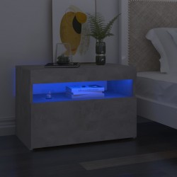 Sonata H Нощни шкафчета с LED осветление 2 бр бетонно сиви 60x35x40 см - Noptiere