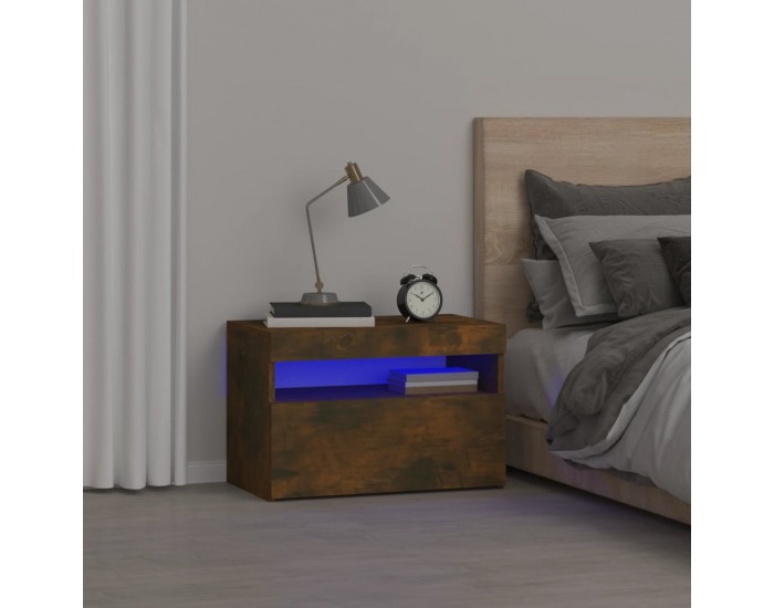 Sonata H Нощно шкафче с LED осветление, опушен дъб, 60x35x40 см