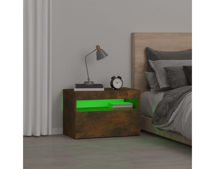 Sonata H Нощно шкафче с LED осветление, опушен дъб, 60x35x40 см