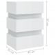 Sonata H Нощно шкафче с LED, бял гланц, 45x35x67 см, инженерно дърво