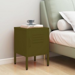 Sonata H Нощно шкафче, маслиненозелено, 35х35х51 см, стомана - Noptiere