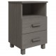 Sonata H Нощни шкафчета HAMAR 2 бр светлосиви 40x35x62 см бор масив