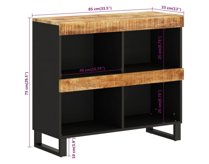 Sonata H Страничен шкаф 85x33x75 см манго масивно дърво