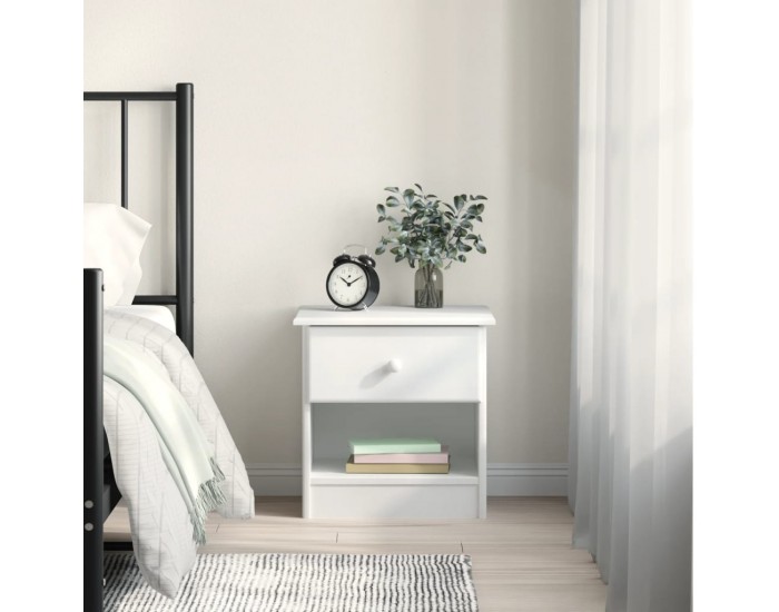 Sonata H Нощно шкафче бяло ALTA 41x35x41 см бор масив