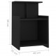 Sonata Noptiere, 2 buc., negru, 40x35x60 cm, lemn compozit