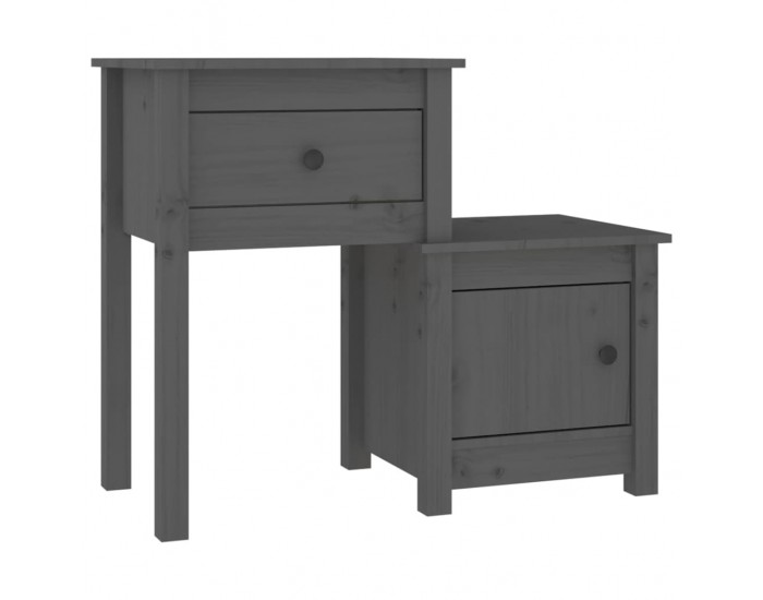 Sonata H Нощно шкафче, сиво, 79,5x38x65,5 см, борово дърво масив