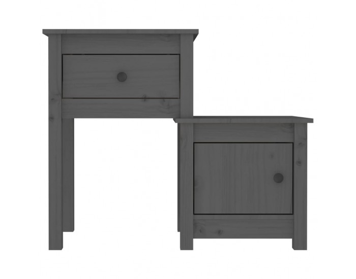 Sonata H Нощно шкафче, сиво, 79,5x38x65,5 см, борово дърво масив
