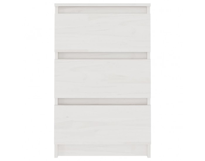 Sonata H Нощни шкафчета, 2 бр, бели, 40x29,5x64 см, борово дърво масив