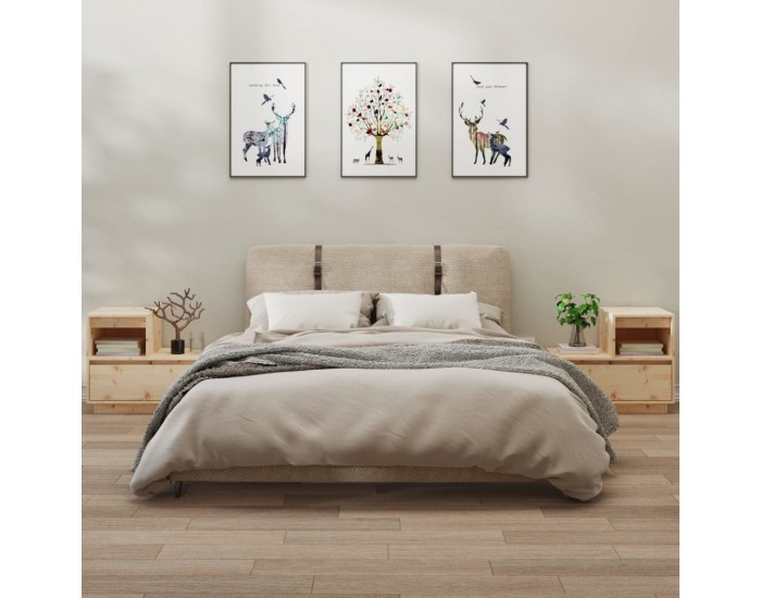 Sonata H Нощни шкафчета, 2 бр, 60x34x51 см, борово дърво масив