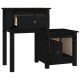 Sonata H Нощни шкафчета 2 бр черни 79,5x38x65,5 см борово дърво масив
