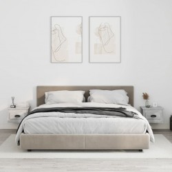 Sonata H Нощни шкафчета за стенен монтаж 2 бр бетонно сиви 41,5x36x28см - Noptiere