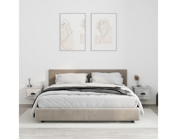 Sonata H Нощни шкафчета за стенен монтаж 2 бр бетонно сиви 41,5x36x28см