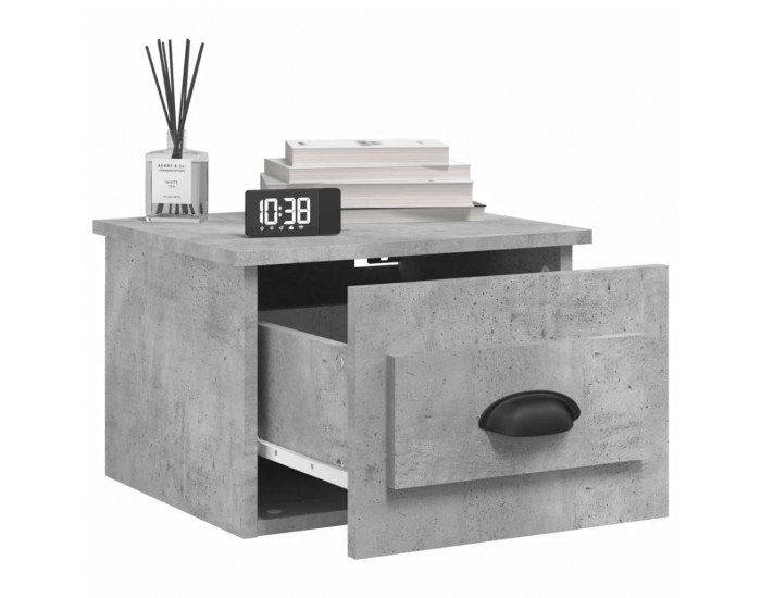 Sonata H Нощни шкафчета за стенен монтаж 2 бр бетонно сиви 41,5x36x28см