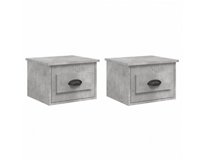 Sonata H Нощни шкафчета за стенен монтаж 2 бр бетонно сиви 41,5x36x28см