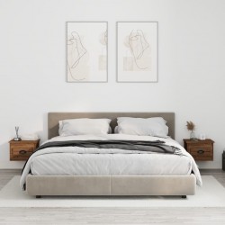 Sonata H Нощни шкафчета за стенен монтаж, 2 бр, кафяв дъб, 41,5x36x28см - Noptiere
