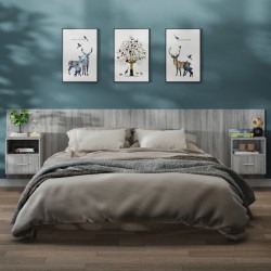 Sonata H Нощни шкафчета за стенен монтаж, 2 бр, сив сонома - Noptiere